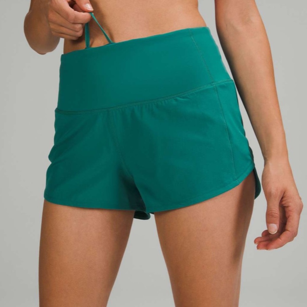 Lululemon Speed Up High-Rise Lined Short 4" Teal Lagoon